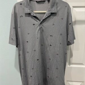 Travis Mathew Gray Polo with Palm Tree Design